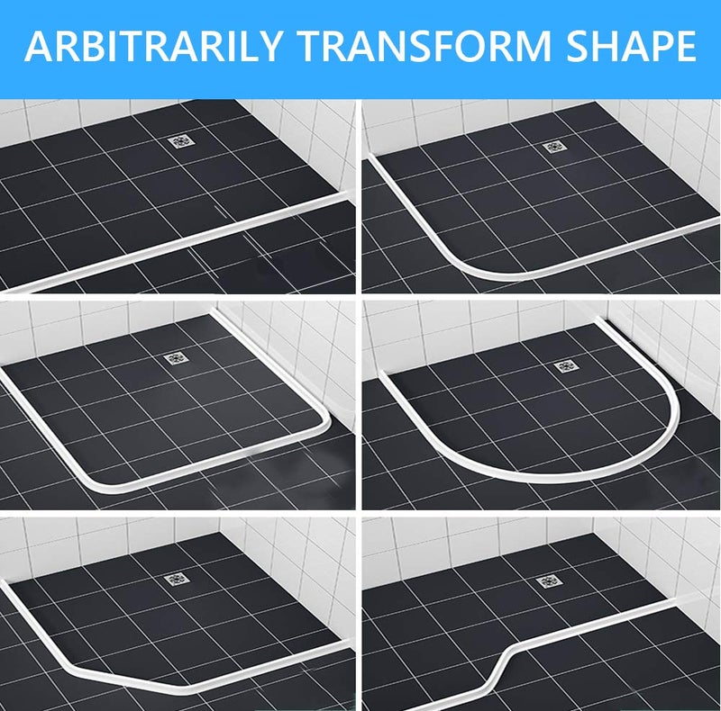 Duzzy 39 Inch Collapsible Shower Water Dam Shower Stopper Barrier and Retention System and Keeps Water Inside Threshold Dry and Wet Separation Suitable for Bathroom and Kitchen - Image 5